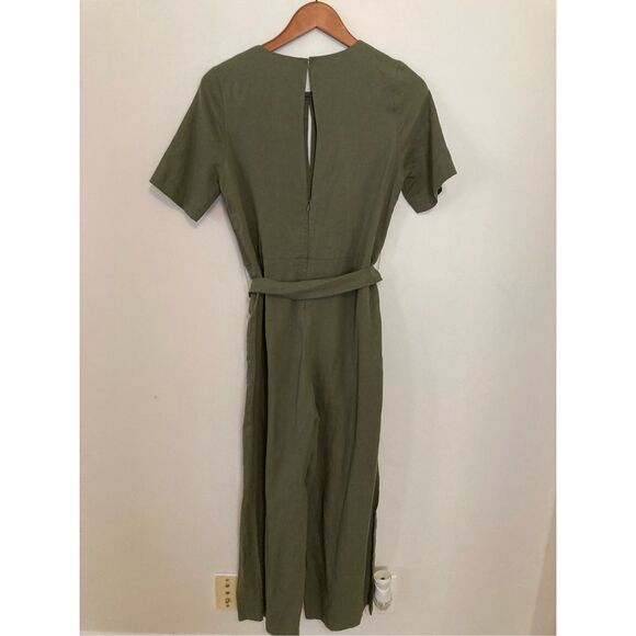 First Monday Olive Green keyhole belted jumpsuit - Picture 4 of 4